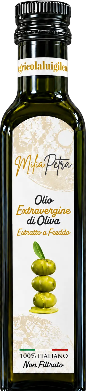 Olio Extravergine Di Oliva EVO - MILIOPETRA 100% Italiano 250 ml - Box da 6 bottiglie