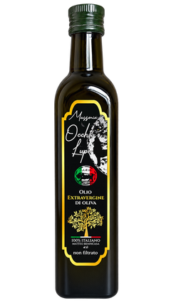 Olio Extravergine Di Oliva EVO - Occhio di lupo 100% Italiano 250ml - Box da 24 bottiglie